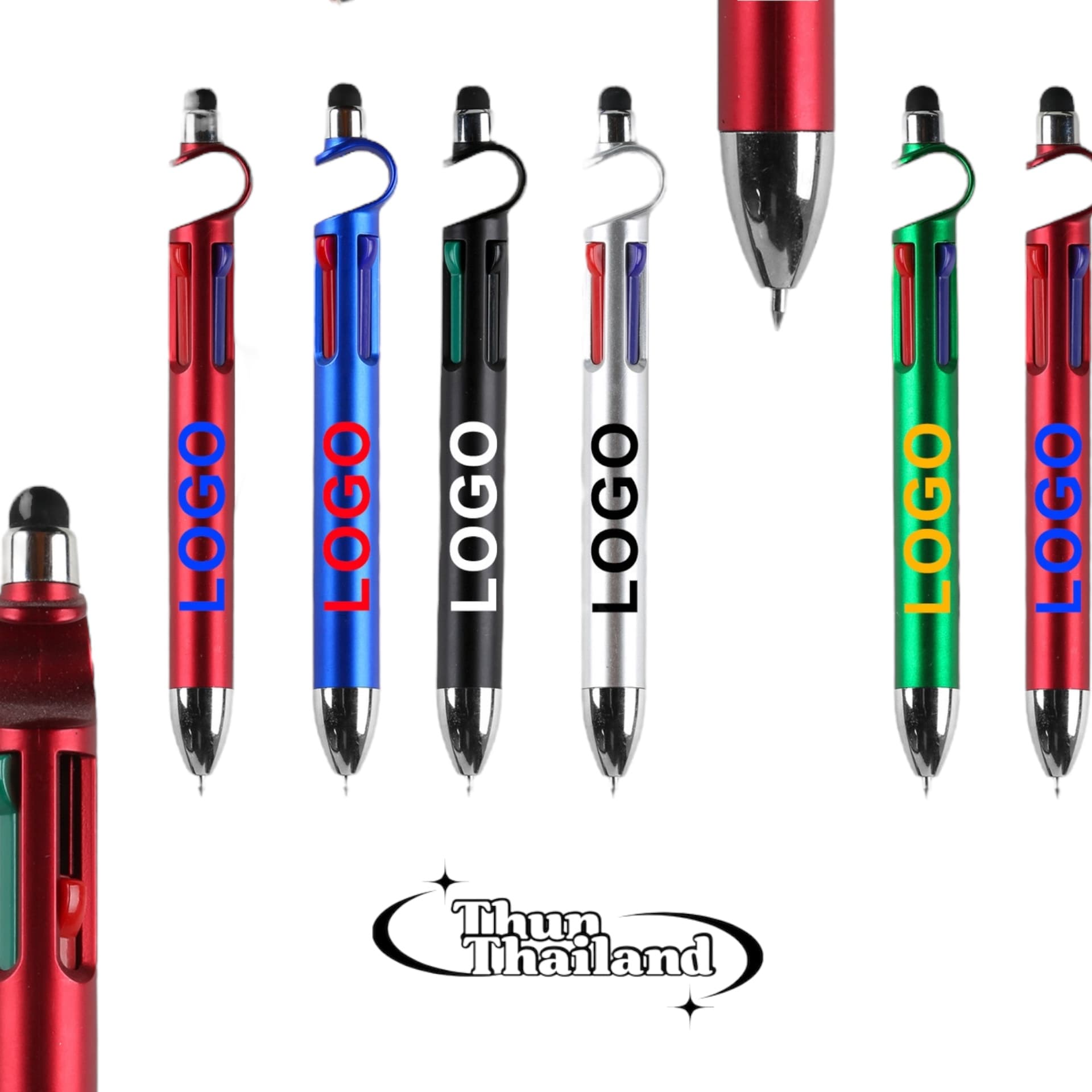 ปากกาหมึกเจล 5 in 1 แบบมีที่วางโทรศัพท์ หัว 0.5 - ThunThailand เครื่องเขียนและของขวัญพรีเมียม